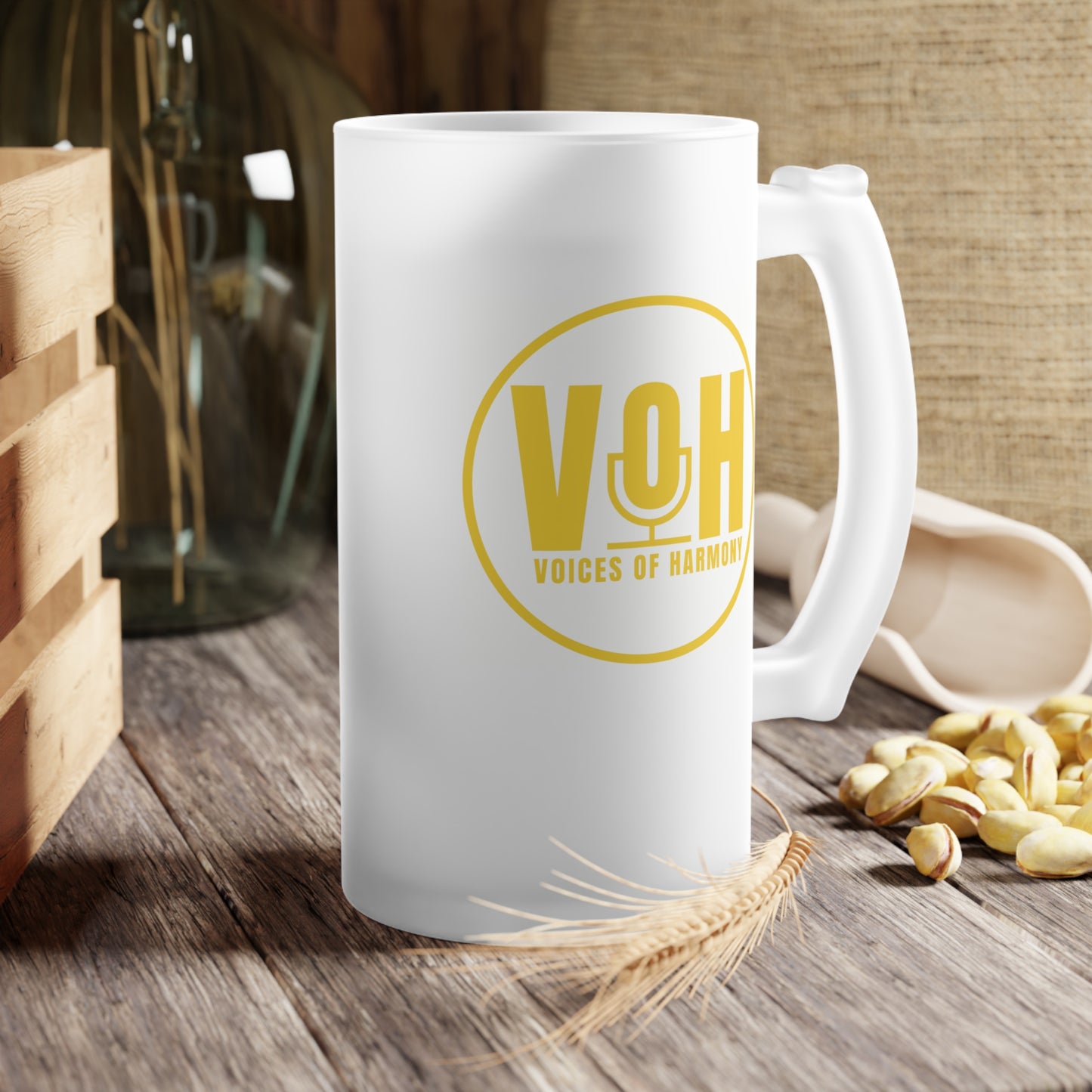 Voices of Harmony Logo Frosted Beer 16oz Mug