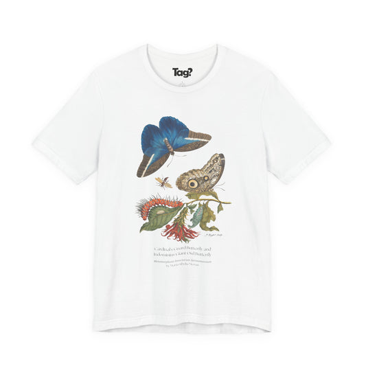 Blue Morpho & Indominius Giant Owl Butterfly - Metamorphosis T-Shirt