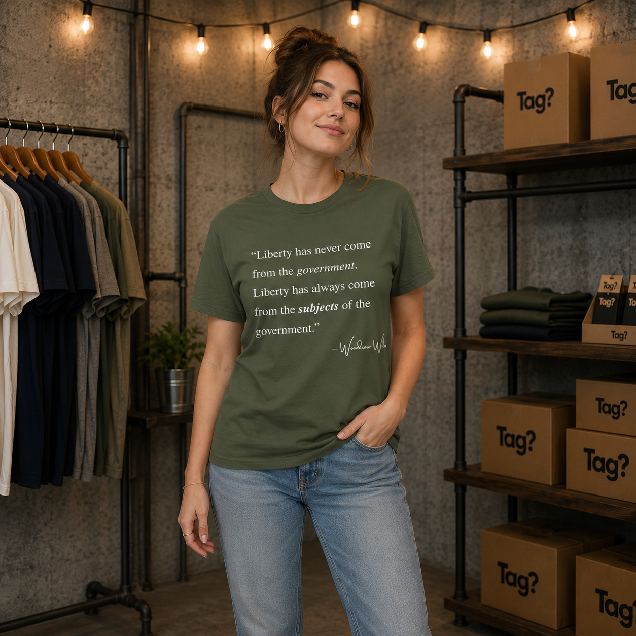 Woodrow Wilson Quote T-Shirt - "Liberty Has Never Come from the Government..."