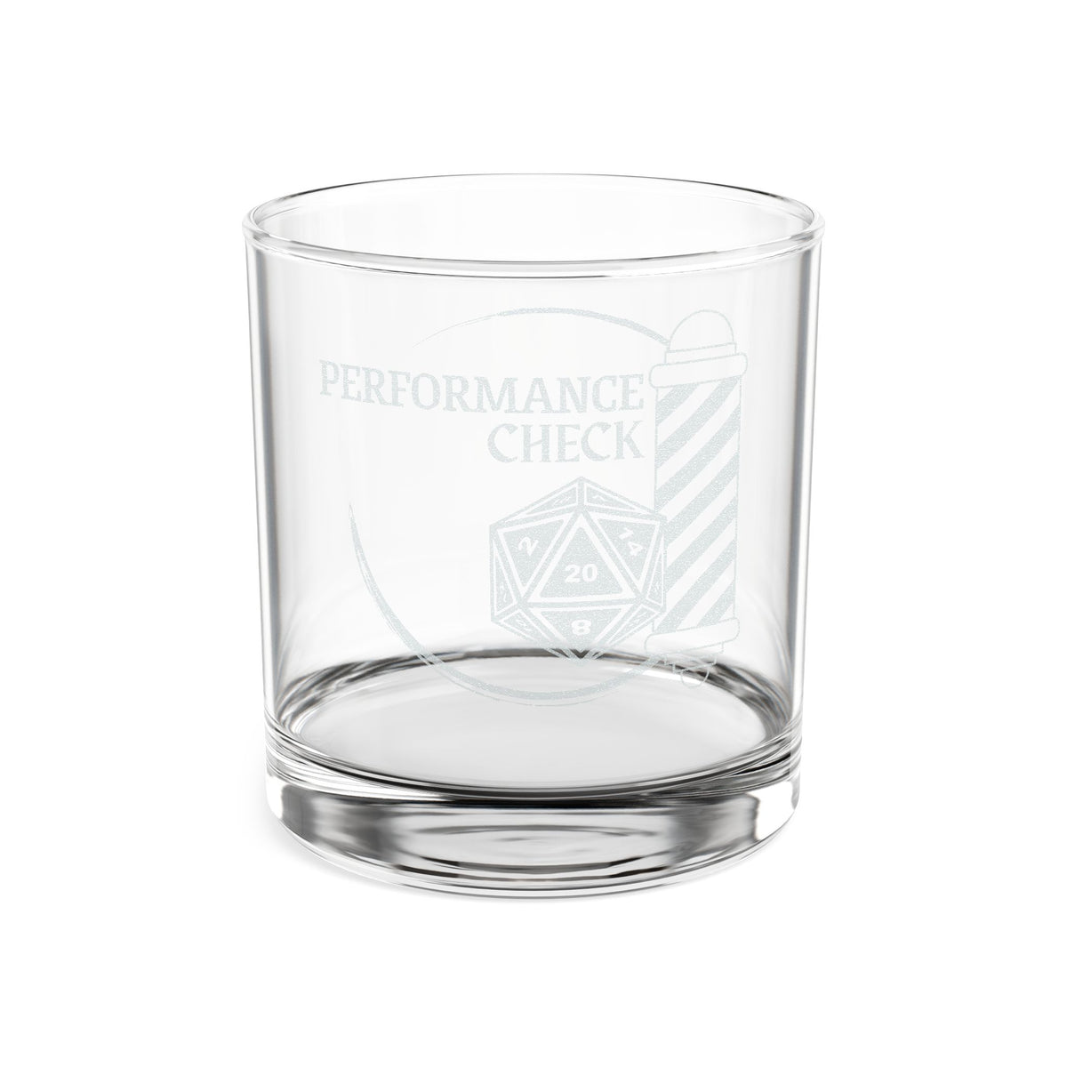 Performance Check Quartet Engraved Whiskey Glass — 10.5 oz Rocks Glass