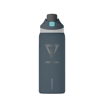 Oasis 32oz Insulated Water Bottle — Sleek Matte Travel Flask with Geometric Triangle Logo