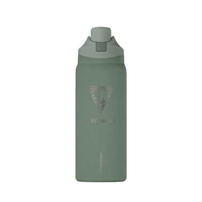 Oasis 32oz Insulated Water Bottle — Sleek Matte Travel Flask with Geometric Triangle Logo
