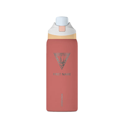 Oasis 32oz Insulated Water Bottle — Sleek Matte Travel Flask with Geometric Triangle Logo