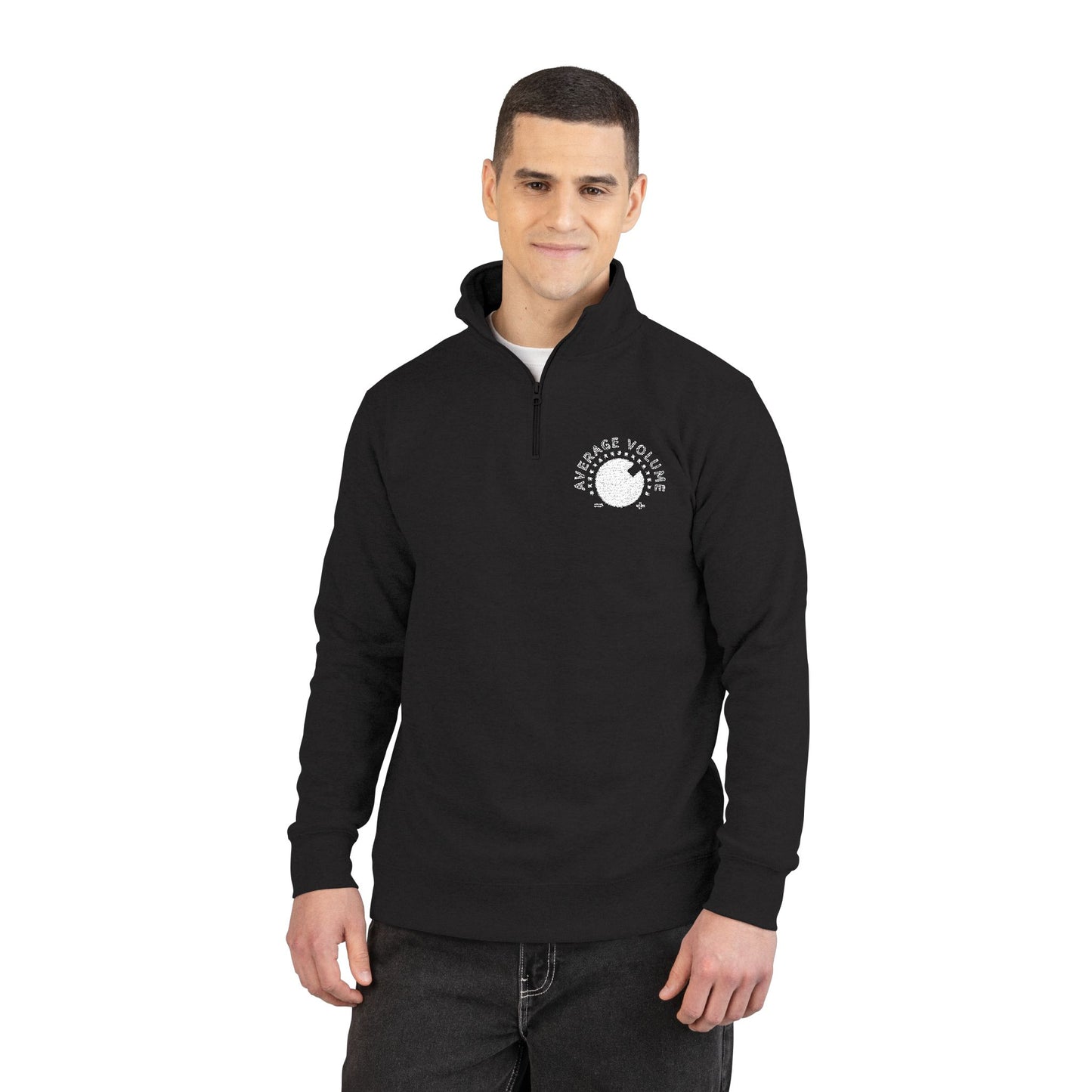 Average Volume 1/4 Zip Embroidered Pullover