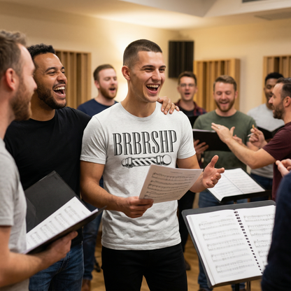 "BRBRSHP" & Barberpole - Barbershop Harmony T-Shirt