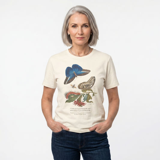 Blue Morpho & Indominius Giant Owl Butterfly - Metamorphosis T-Shirt