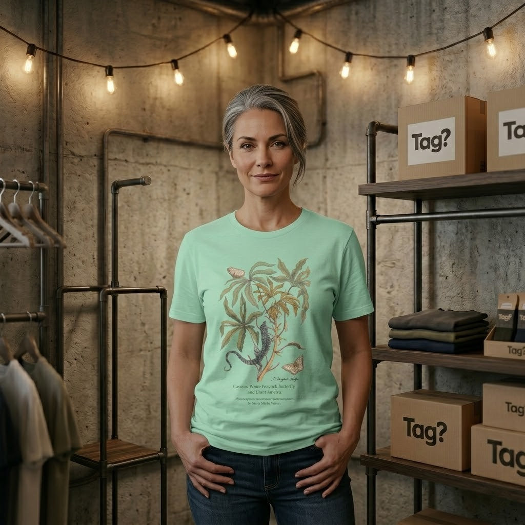 White Peacock Butterfly & Giant Ameiva - Metamorphosis T-Shirt