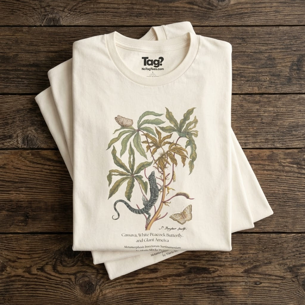 White Peacock Butterfly & Giant Ameiva - Metamorphosis T-Shirt