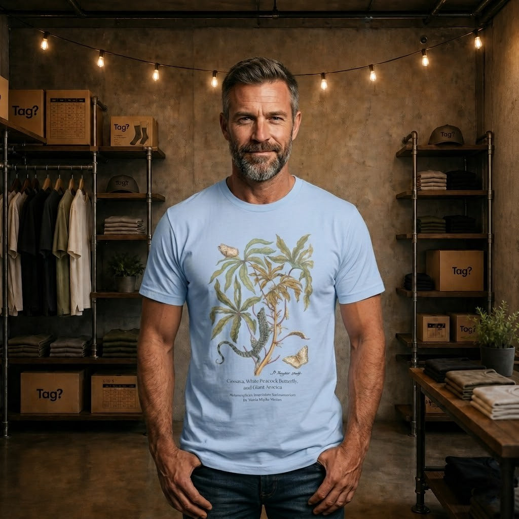 White Peacock Butterfly & Giant Ameiva - Metamorphosis T-Shirt