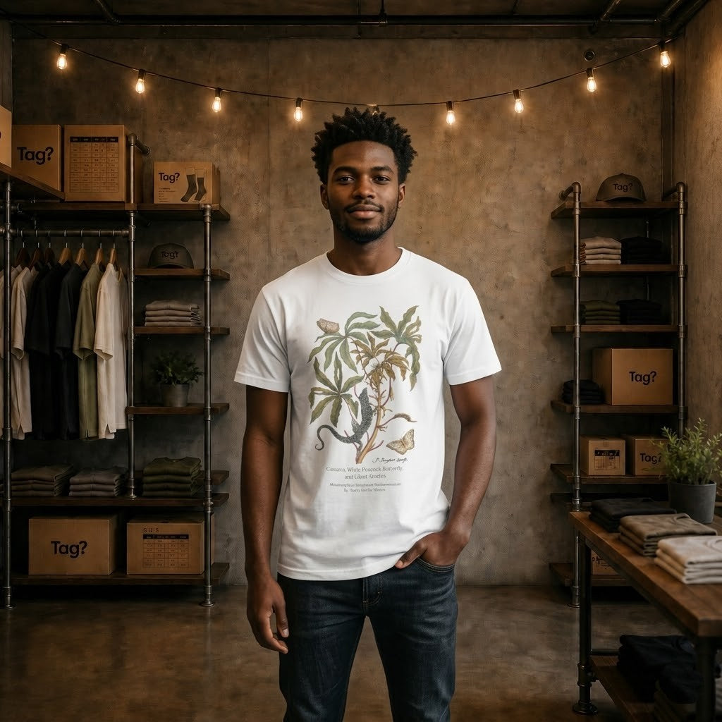 White Peacock Butterfly & Giant Ameiva - Metamorphosis T-Shirt