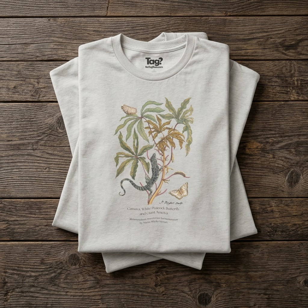 White Peacock Butterfly & Giant Ameiva - Metamorphosis T-Shirt