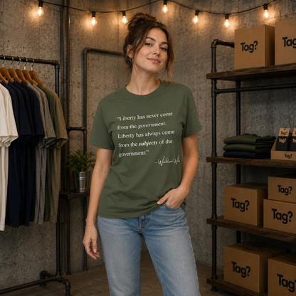 Woodrow Wilson Quote T-Shirt - "Liberty Has Never Come from the Government..."