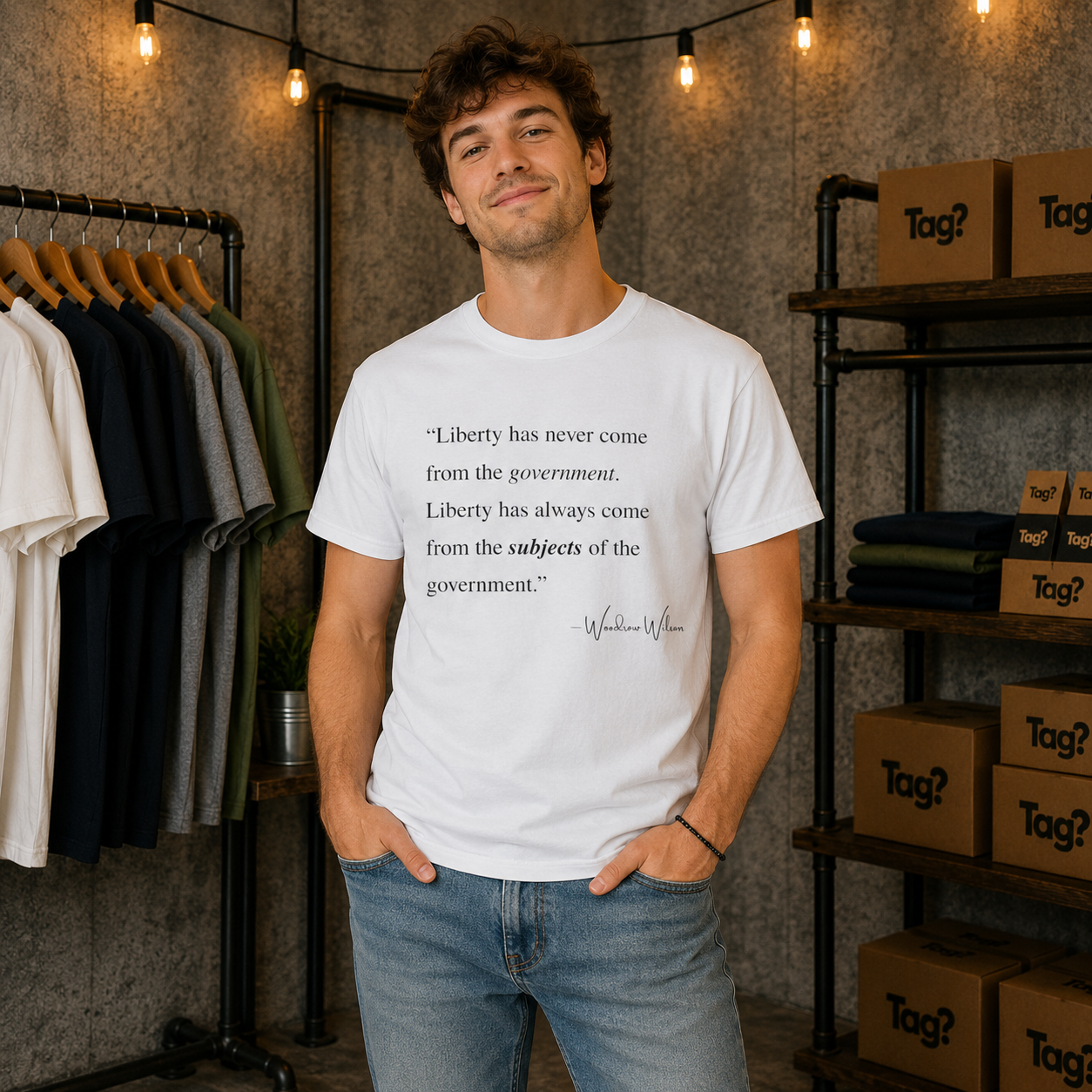Woodrow Wilson Quote T-Shirt - "Liberty Has Never Come from the Government..."