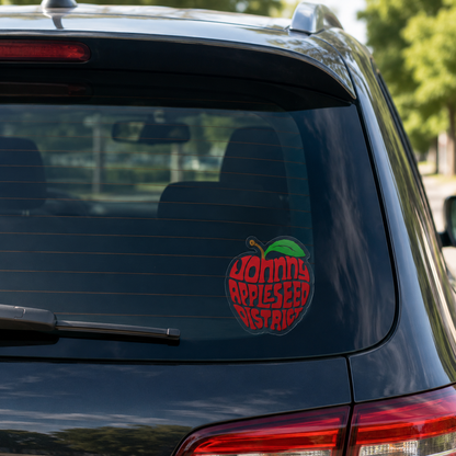 Johny Appleseed District Apple Sticker — Die-Cut Outdoor Transparent Sticker