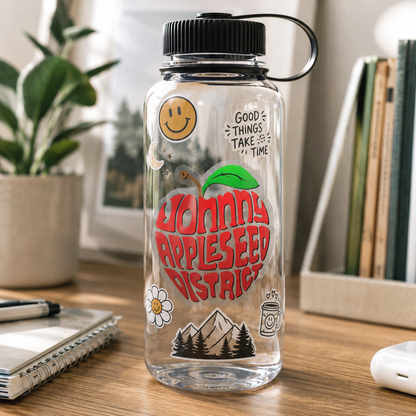 Johny Appleseed District Apple Sticker — Die-Cut Outdoor Transparent Sticker