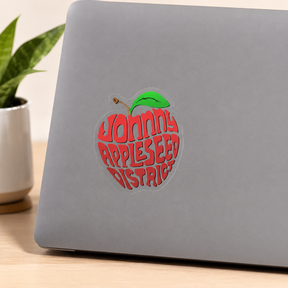 Johny Appleseed District Apple Sticker — Die-Cut Outdoor Transparent Sticker